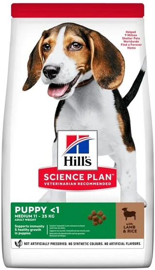 Сухой корм для щенков средних пород Hill&rsquo;s Science Plan Puppy Medium Breed с ягненком и рисом 14 кг