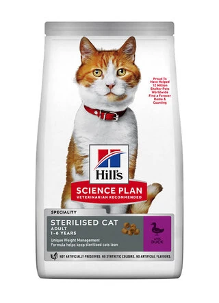 Сухой корм Hill's Science Plan Young Adult Sterilised Cat для стерилизованных кошек с уткой 10 кг
