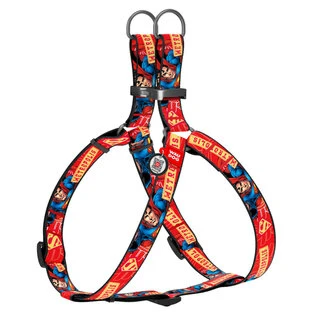 Анатомічний нашийник для собак WAUDOG Nylon з QR паспортом, малюнок "Супергерой", металевий фастекс, Ш 20 мм, Дл 50-80 см