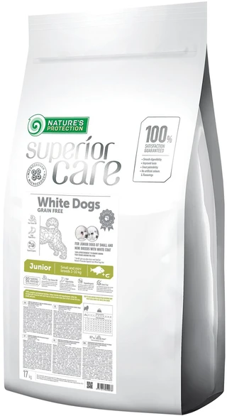 Сухий беззерновий корм для юніорів Nature's Protection Superior Care White Dogs Grain Free Junior Small and Mini 17 кг