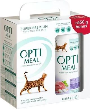 Сухой корм Optimeal для взрослых кошек с эффектом выведения шерсти со вкусом утки 650 г 2 шт 1.3 кг