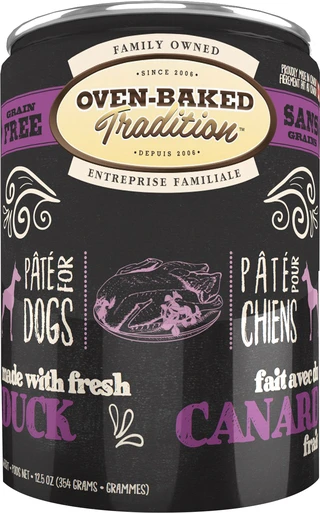 Влажный корм Oven-Baked Tradition Bio Biscuit полностью беззерновой паштет для собак из свежего мяса утки 354 г