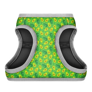 М'яка шлея для собак WAUDOG Clothes з QR паспортом, малюнок "Авокадо", XS2, В 28-31 см, С 20-22 см