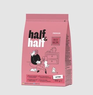 Корм сухой HalfHalf для котят с говядиной 300 г