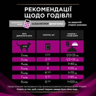 Упаковка вологого дієтичного корму для дорослих котів Pro Plan Veterinary Diets UR ST/OX Urinary для розчинення та зниження утворення струвітних каменів, з куркою 10x85 г