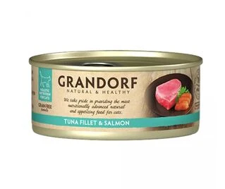 Влажный корм для кошек Grandorf TUNA FILLET &amp;amp; SALMON филе тунца с лососем, 70 г