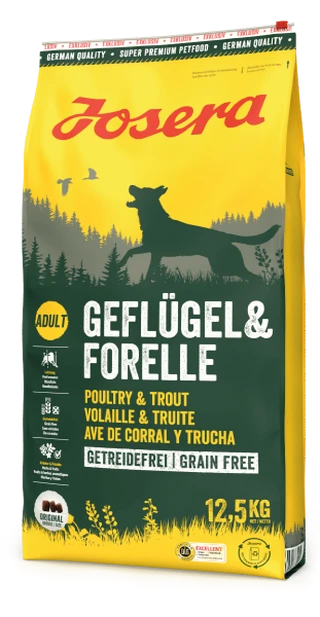 Сухий беззерновий корм для собак Josera Geflugei &amp; Forelle з домашньою птицею та фореллю 12,5 кг