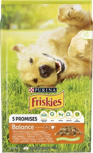 Сухий повнораціонний корм для дорослих собак Purina Friskies з куркою та овочами 10 кг