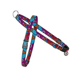 Шлея для собак быстросъемная WAUDOG Nylon c QR паспортом, рисунок "Лето", пластиковый фастекс, Ш 20 мм, А 45-65 см, В 55-80 см