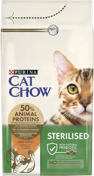 Сухой корм для взрослых стерилизованных кошек Purina Cat Chow Sterilised с индейкой 1.5 кг