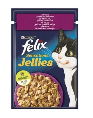 ПАК Влажный корм для котят Felix Sensations с уткой 26 шт по 85г