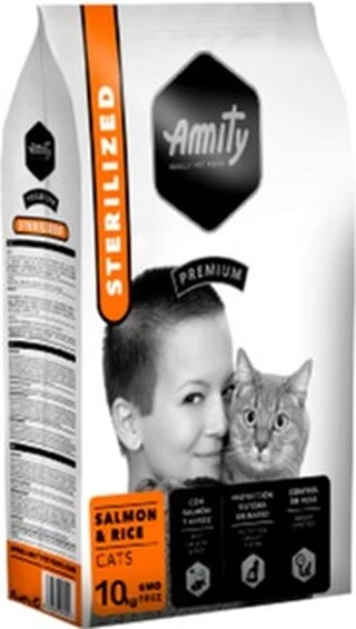 Сухой корм для котов Amity для стерилизованных с лососем 10 кг (8436538949115)