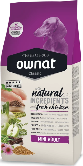 Сухой корм для взрослых собак малых и миниатюрных пород Ownat Classic Mini Adult (Dog) 1,5 кг