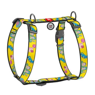 Анатомічний H-подібний нашийник для собак WAUDOG Nylon з QR паспортом, малюнок "Рік і Морті 1", пластиковий фастекс, L, Ш 25 мм, А 50-90 см, В 60-100 см