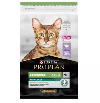 Сухой корм Purina Pro Plan Sterilised Renal Plus с индейкой для стерилизованных кошек и кастрированных котов 14 кг