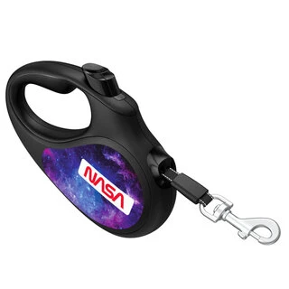 Повідок-рулетка для собак WAUDOG R-leash, малюнок "NASA21", XS, до 12 кг, 3 м, світловідбиваюча стрічка, чорний