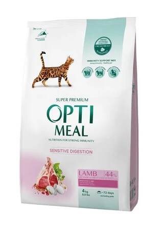 Сухий корм Optimeal для дорослих котів зі смаком ягняти 4 кг