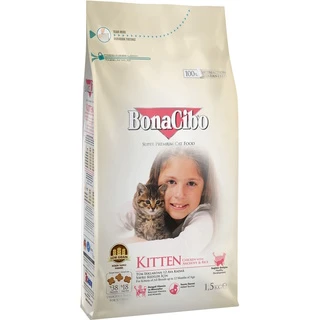 Сухой корм для кошек BonaCibo Kitten с мясом курицы, анчоусами и рисом 1.5 кг (BC406083)