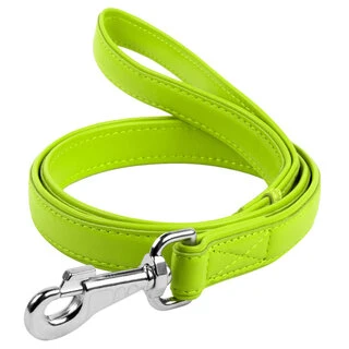 Поводок для собак кожаный WAUDOG Glamour, Ш 25 мм, Дл 122 см, салатовый