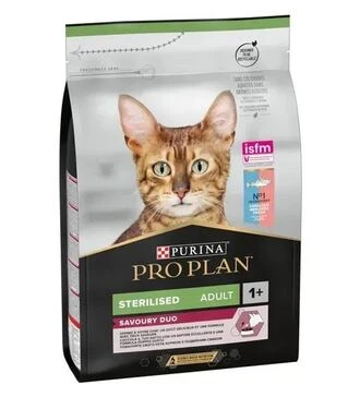 Сухий корм для стерилізованих котів Purina Pro Plan Sterilised Adult 1+ Savoury Duo з тріскою та фореллю 1.5 кг