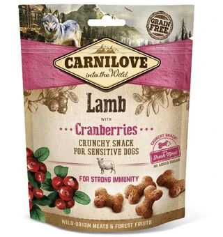 Ласощі Carnilove Dog Crunchy Snack Lamb with Cranberries для собак для міцного імунітету з ягнятиною та журавлиною 200 г