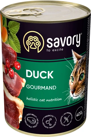 Вологий корм Savory для котів з качкою 400 г