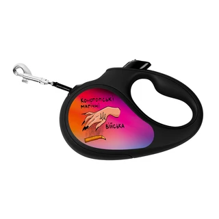 Поводок-рулетка для собак WAUDOG R-leash, малюнок "Конотопські магічні війська", світловідбиваюча стрічка розмір XS, довжина 3 м (до 12 кг)
