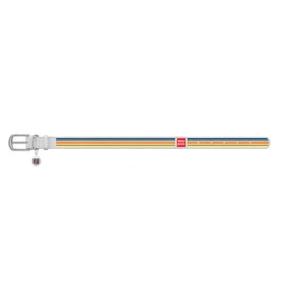 Нашийник WAUDOG Design з малюнком "Лінії 2", преміум шкіра, металевий пряжка (ширина 20 мм, довжина 30-39 см), білий