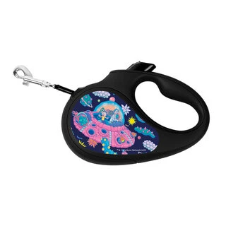 Поводок-рулетка для собак WAUDOG R-leash, малий, до 15 кг, 5 м, світловідбиваюча стрічка, чорний