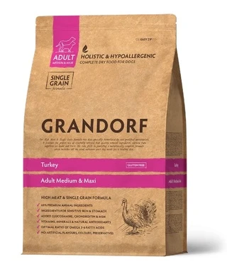 Cухой корм для взрослых собак с индейкой и бурым рисом Grandorf DOG Turkey Brown Rice Adult Breeds 10 кг