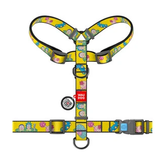 Анатомічний H-подібний нашийник для собак WAUDOG Nylon з QR паспортом, малюнок "Рік і Морті 1", пластиковий фастекс, L, Ш 25 мм, А 50-90 см, В 60-100 см