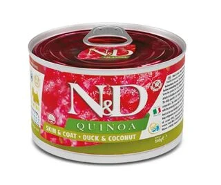 Вологий корм для собак Farmina N&amp;D Quinoa Skin&amp;Coat Adult Mini дієтичне харчування при харчовій алергії з качкою 140 г