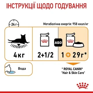 ПАК.Влажный корм для взрослых кошек Royal Canin HAIR&amp;amp;SKIN IN GRAVY (Соус) поддержание здоровья кожи и шерсти12шт по 85 г