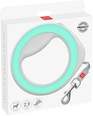 Поводок-рулетка для собак Collar WAUDOG R-leash, круглая, XS-M, до 40 кг, 2,9 м, светоотражающая лента, зеленая