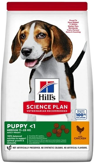 Сухой корм для щенков средних пород Hill&rsquo;s Science Plan Puppy Medium Breed с курицей 14 кг